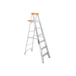 ESCALERA TIJERA SIMPLE ACCESO DE 7 PASOS - TOPE NARANJA - ALUMINIO - TRUPER - 175 KG