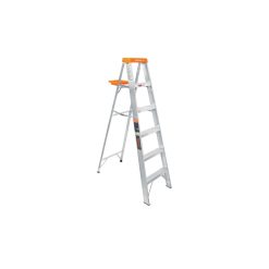 ESCALERA TIJERA SIMPLE ACCESO DE 6 PASOS - TOPE NARANJA - ALUMINIO - TRUPER - 175 KG