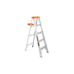 ESCALERA TIJERA SIMPLE ACCESO DE 5 PASOS - TOPE NARANJA - ALUMINIO - TRUPER - 175 KG