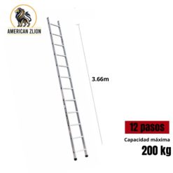 ESCALERA TIPO ARRIMO DE 12 PASOS ALUMINIO AMERICAN Z LION