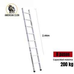 ESCALERA TIPO ARRIMO DE 8 PASOS ALUMINIO AMERICAN Z LION