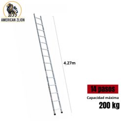 ESCALERA TIPO ARRIMO DE 14 PASOS ALUMINIO AMERICAN Z LION