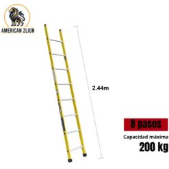 ESCALERA TIPO ARRIMO DE 8 PASOS FIBRA DE VIDRIO AMERICAN Z LION