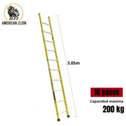 ESCALERA TIPO ARRIMO DE 10 PASOS FIBRA DE VIDRIO AMERICAN Z LION