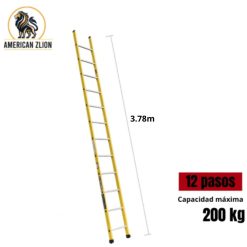 ESCALERA TIPO ARRIMO DE 12 PASOS FIBRA DE VIDRIO AMERICAN Z LION