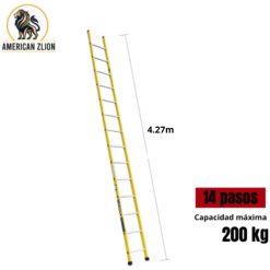 ESCALERA TIPO ARRIMO DE 14 PASOS FIBRA DE VIDRIO AMERICAN Z LION