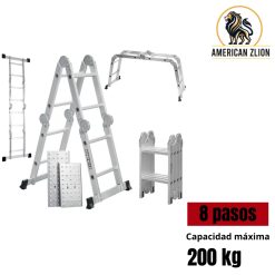 ESCALERA MULTIUSOS DE 8 PASOS ALUMINIO AMERICAN Z LION