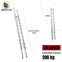 ESCALERA TELESCOPICA DE 24 PASOS ALUMINIO AMERICAN Z LION