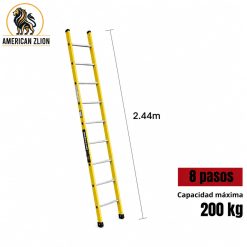 ESCALERA TIPO ARRIMO DE 8 PASOS FIBRA DE VIDRIO AMERICAN Z LION