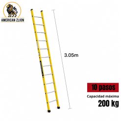 ESCALERA TIPO ARRIMO DE 10 PASOS FIBRA DE VIDRIO AMERICAN Z LION