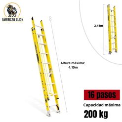 ESCALERA TELESCÓPICA DE 16 PASOS FIBRA DE VIDRIO AMERICAN Z LION