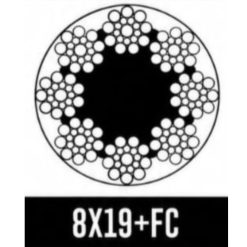 CABLE DE ACERO 7/16" TIPO ASCENSOR 8X19 ALMA DE FIBRA