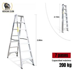 ESCALERA TIJERA DOBLE ACCESO DE 7 PASOS ALUMINIO AMERICAN Z LION
