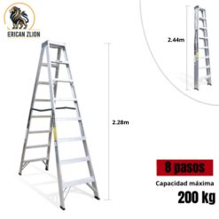 ESCALERA TIJERA DOBLE ACCESO DE 8 PASOS ALUMINIO AMERICAN Z LION