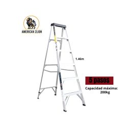ESCALERA TIJERA SIMPLE ACCESO DE 5 PASOS ALUMINIO AMERICAN Z LION