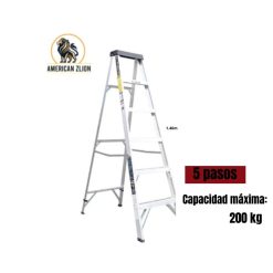 ESCALERA TIJERA SIMPLE ACCESO DE 5 PASOS ALUMINIO AMERICAN Z LION