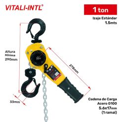 TECLE RATCHET 1TON X 1.5MTRS VITALI-INTL