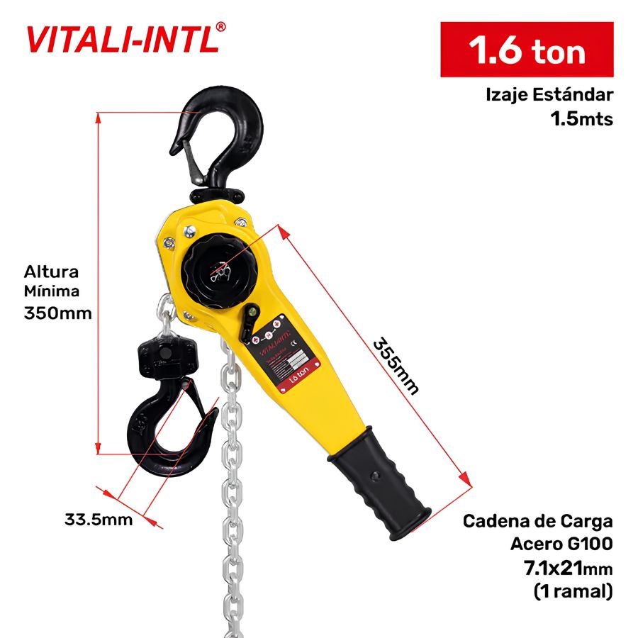 TECLE RATCHET 1.6TON X 1.5MTRS VITALI-INTL