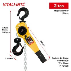 TECLE RATCHET 2TON X 1.5MTRS VITALI-INTL