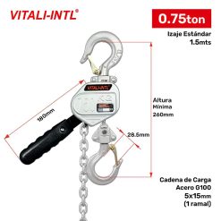 TECLE RATCHET YAL 0.75TON MINI X 1.5MTRS VITALI-INTL