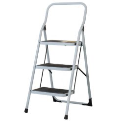 ESCALERILLA TUBULAR PLEGABLE DE 3 PASOS DE ACERO PRETUL
