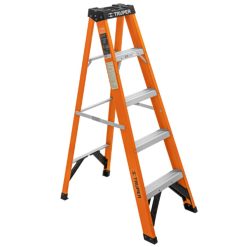 ESCALERA TIJERA SIMPLE ACCESO DE 4 PASOS + BASE FIBRA DE VIDRIO TRUPER
