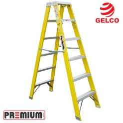 ESCALERA TIJERA DOBLE ACCESO DE 10 PASOS FIBRA DE VIDRIO GELCO PREMIUM