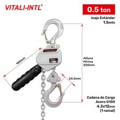 TECLE RATCHET YAL 0.5TON MINI X 1.5MTRS VITALI-INTL
