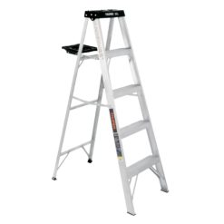 ESCALERA TIJERA DE 4 PASOS + BANDEJA TOPE NEGRO TRUPER