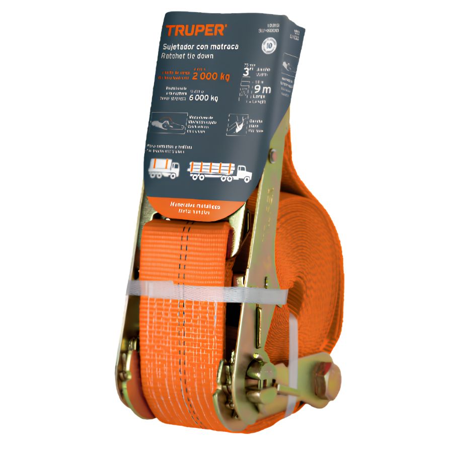 FAJA RATCHET DE 3" X 9MTRS TRUPER