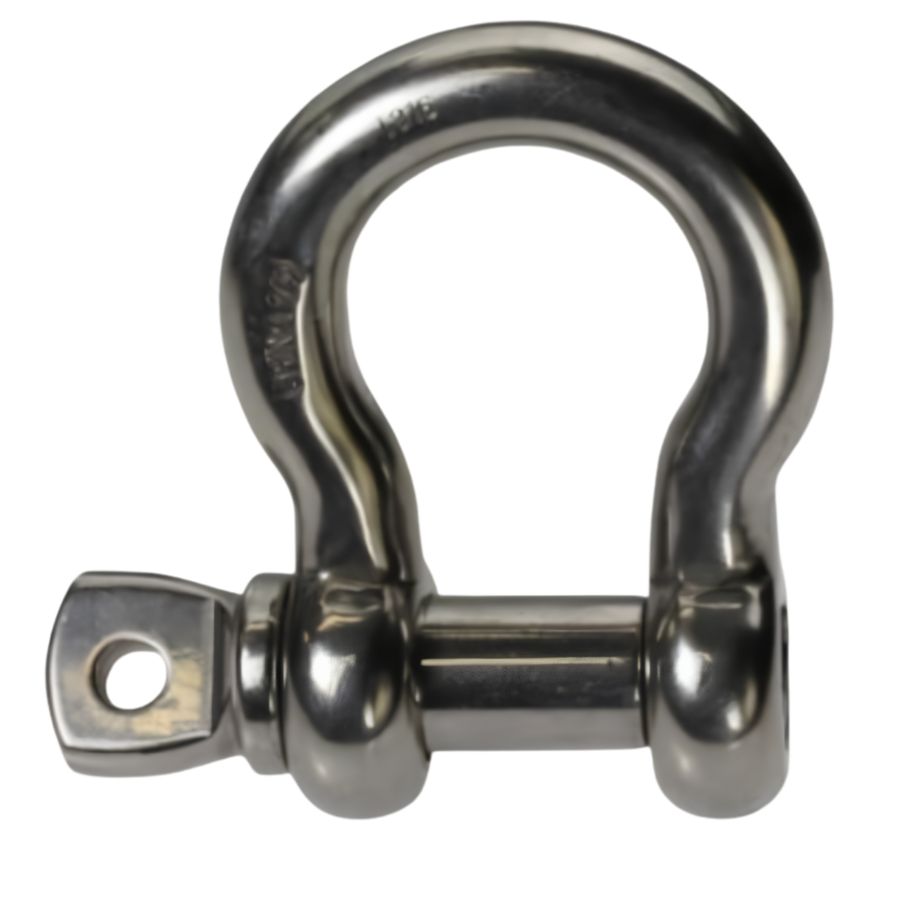 GRILLETE TIPO LIRA DE ACERO INOXIDABLE CALIDAD 316 DE 3/16"