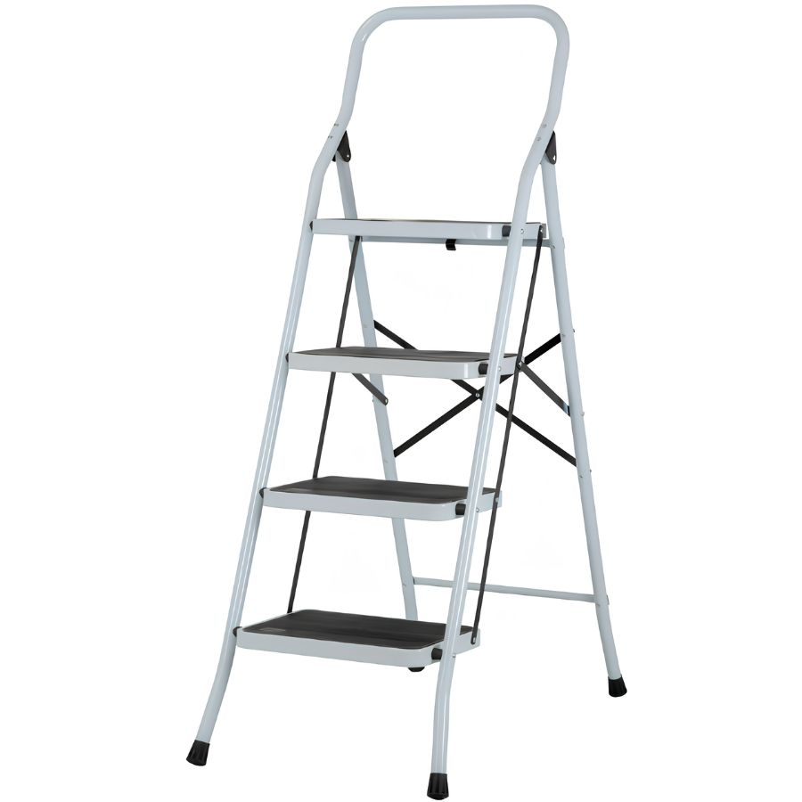 ESCALERILLA TUBULAR PLEGABLE DE 4 PASOS DE ACERO PRETUL