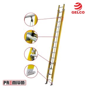 ESCALERA TELESCOPICA DE 16 PASOS FIBRA DE VIDRIO GELCO PREMIUM: imagen 2