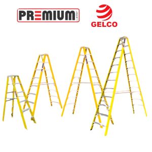 ESCALERA TIJERA DOBLE ACCESO DE 14 PASOS FIBRA DE VIDRIO GELCO PREMIUM: imagen 2